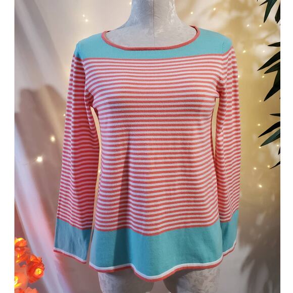 Sail to Sable Women's Striped Crew Sweater Size XS Coastal Colorblock Nautical - Picture 1 of 8